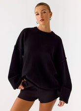 Jack Oversized Knit Sweater - Black