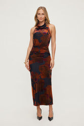 Burnout Halter Maxi Dress