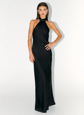 Keena Scarf Maxi Dress - Black