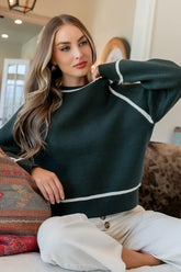 Ava Knit Sweater | Dark Green