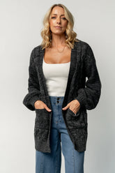 Spencer Chunky Knit Cardigan | Charcoal