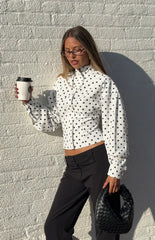 Front Page White Polka Dot Jacket