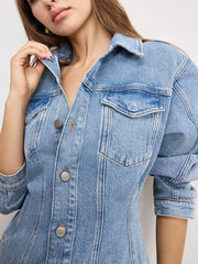 Barrel Long Sleeve Mini Dress