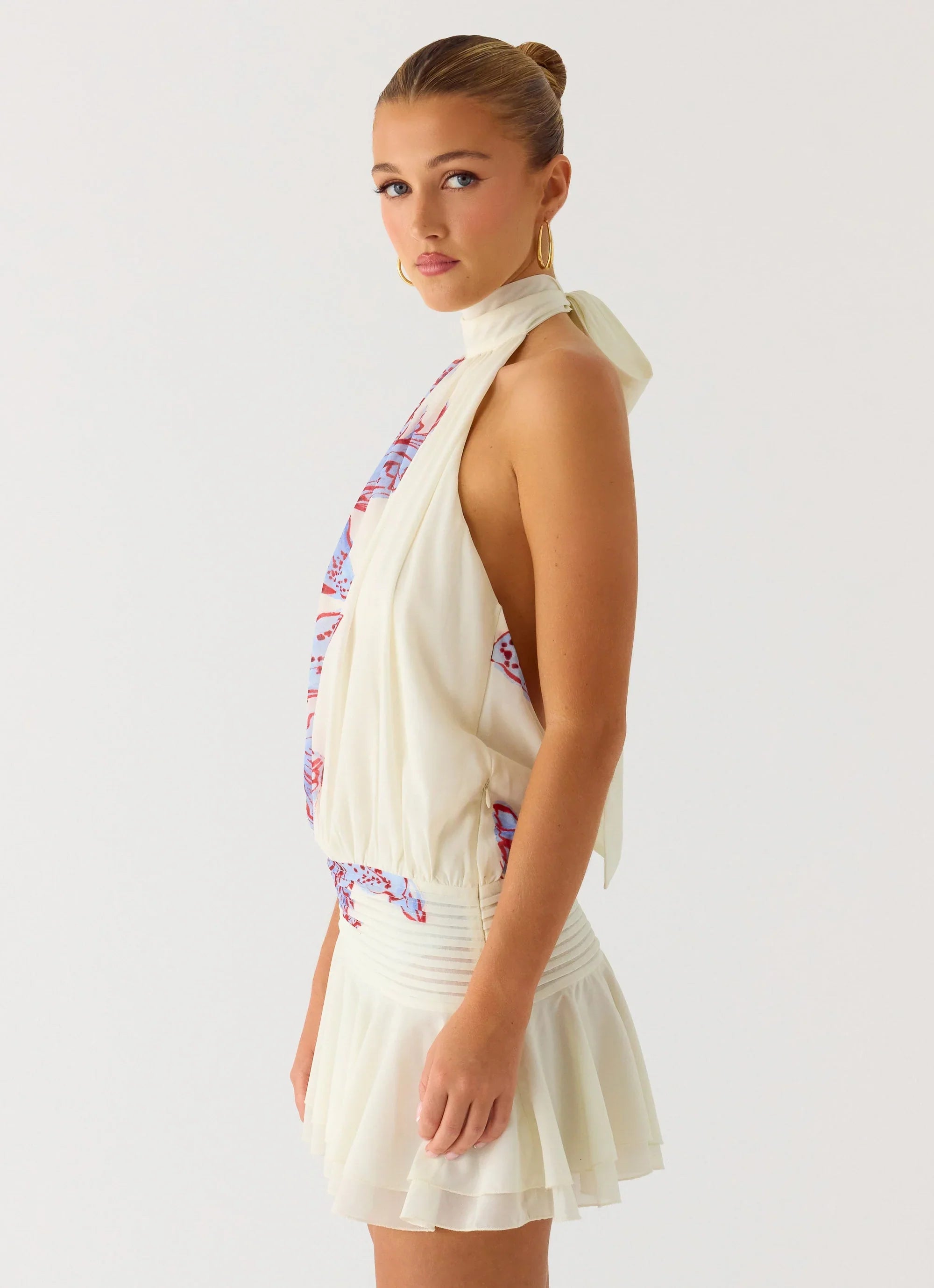 Willow Chiffon Mini Dress - Violet Blossom