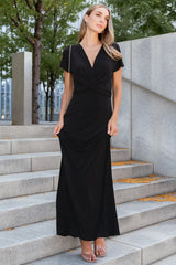 Annaeli Cross Front Maxi Dress | Black