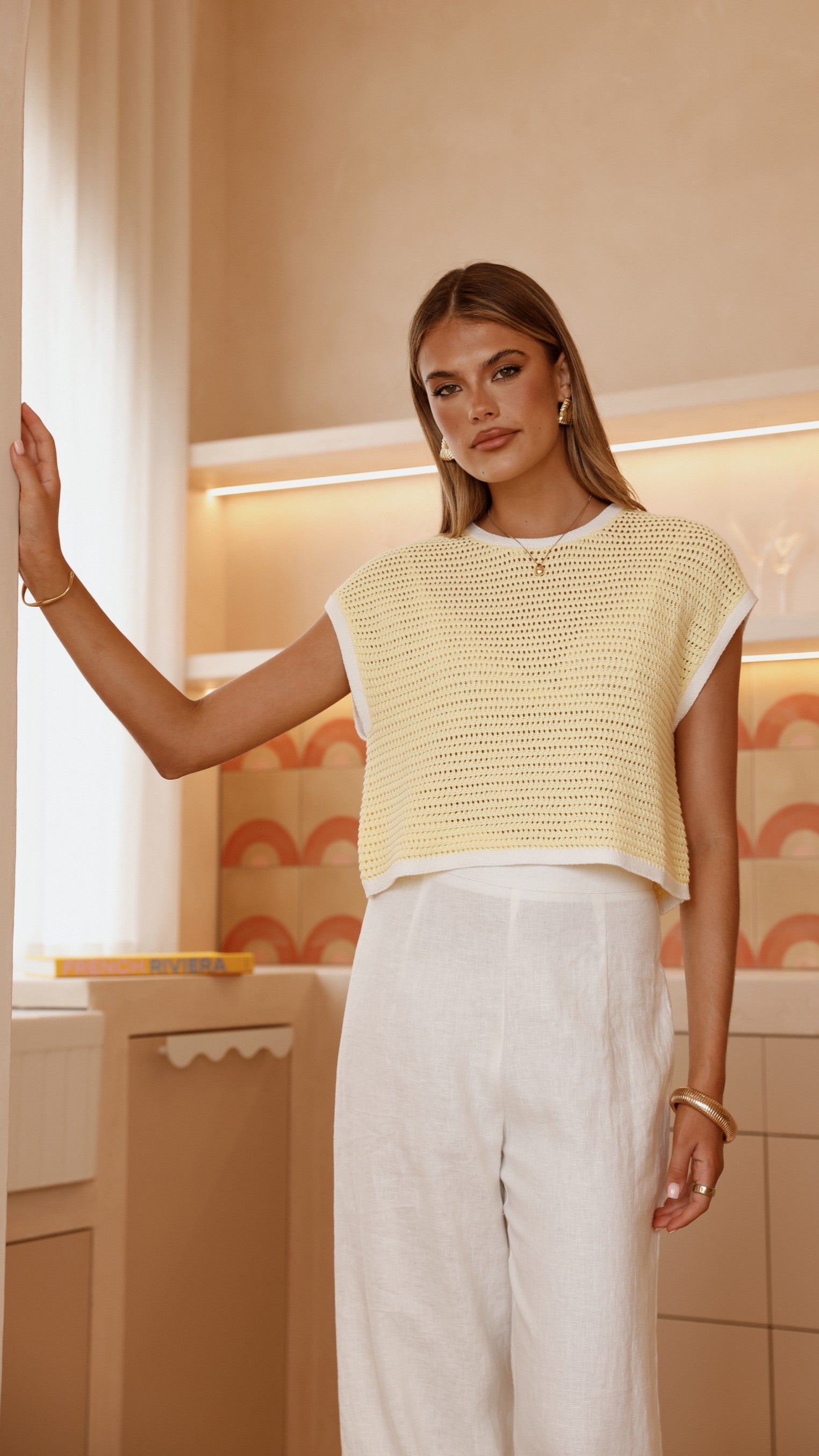 Shoreline Crochet Top - Yellow