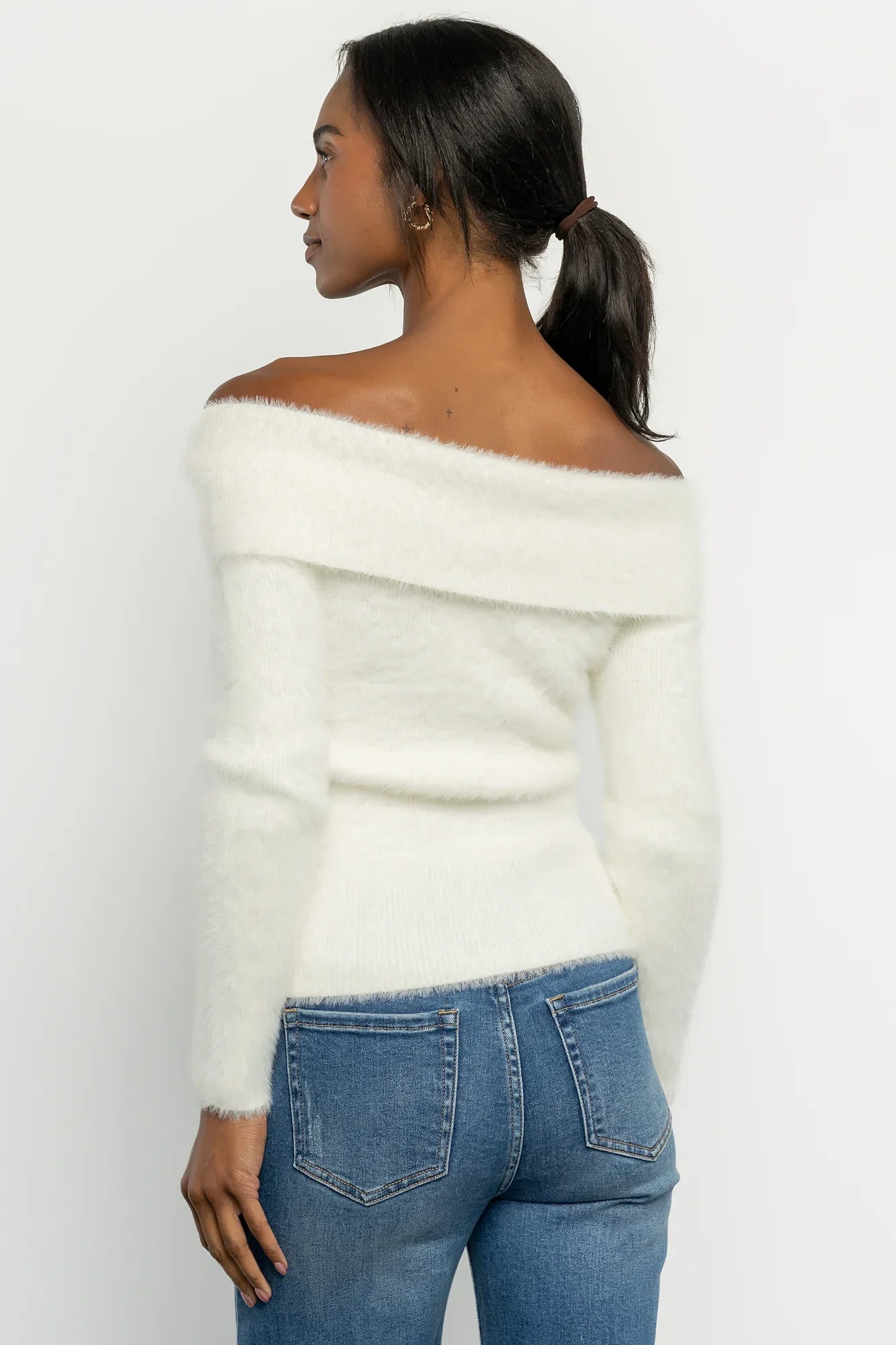 Perla Off Shoulder Sweater | Ivory