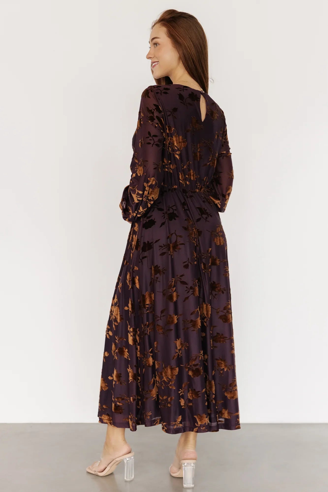 Thora Velvet Dress | Deep Plum + Bronze