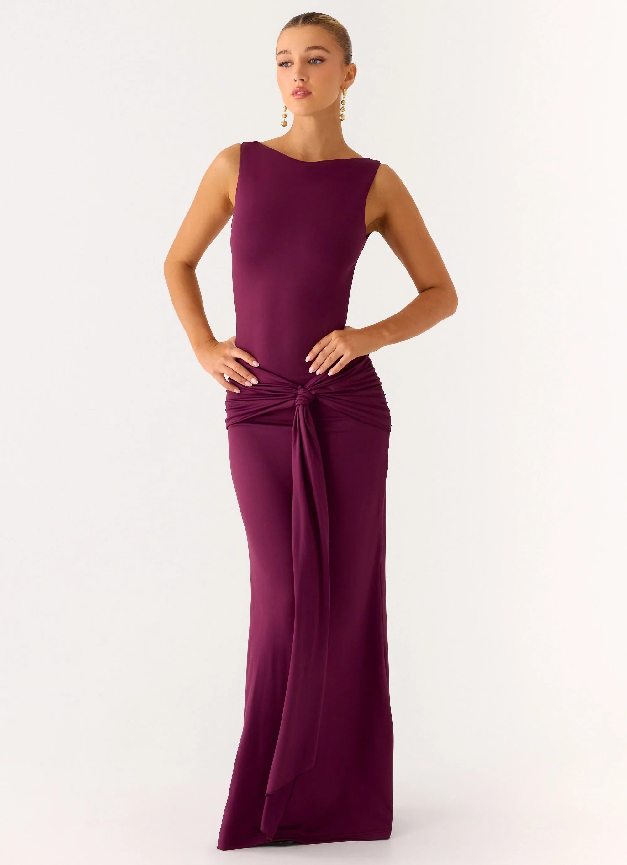 Fault Line Maxi Dress - Plum