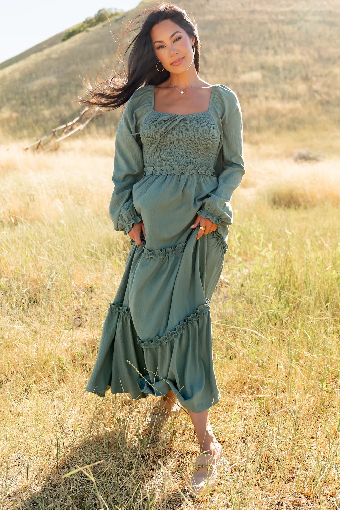 Britta Maxi Dress | Dark Sage