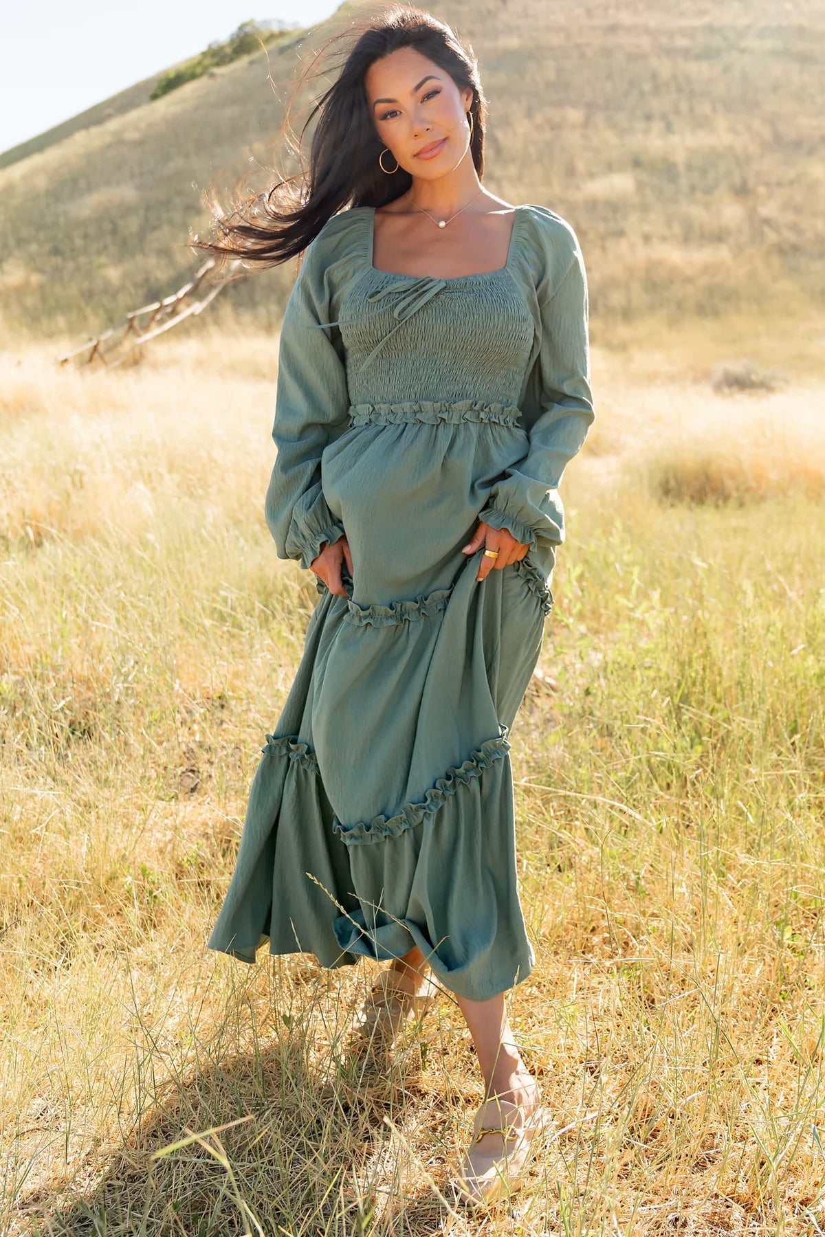 Britta Maxi Dress | Dark Sage