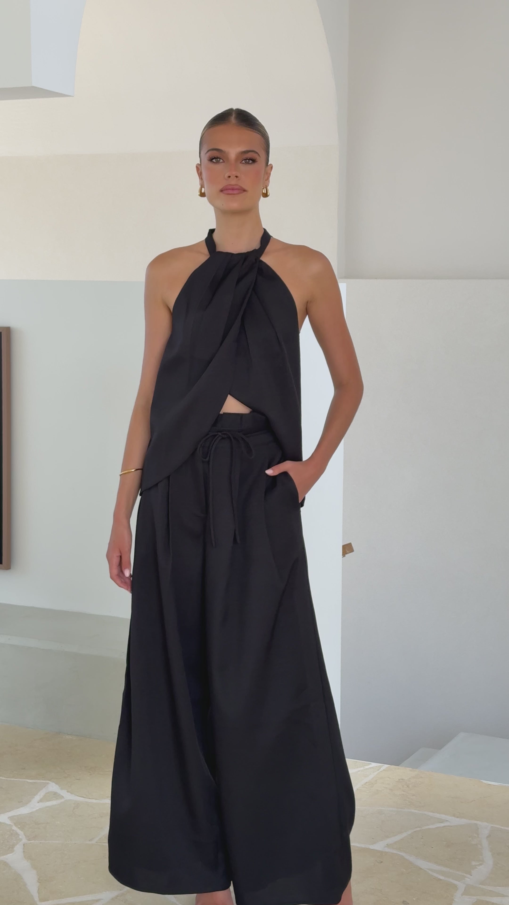 Melinda High Waist Pants - Black