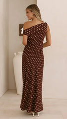 Gigi Maxi Dress - Chocolate/Nude Spot