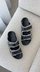 Sol Sana Fontelina Footbed - Black / Off White Trim