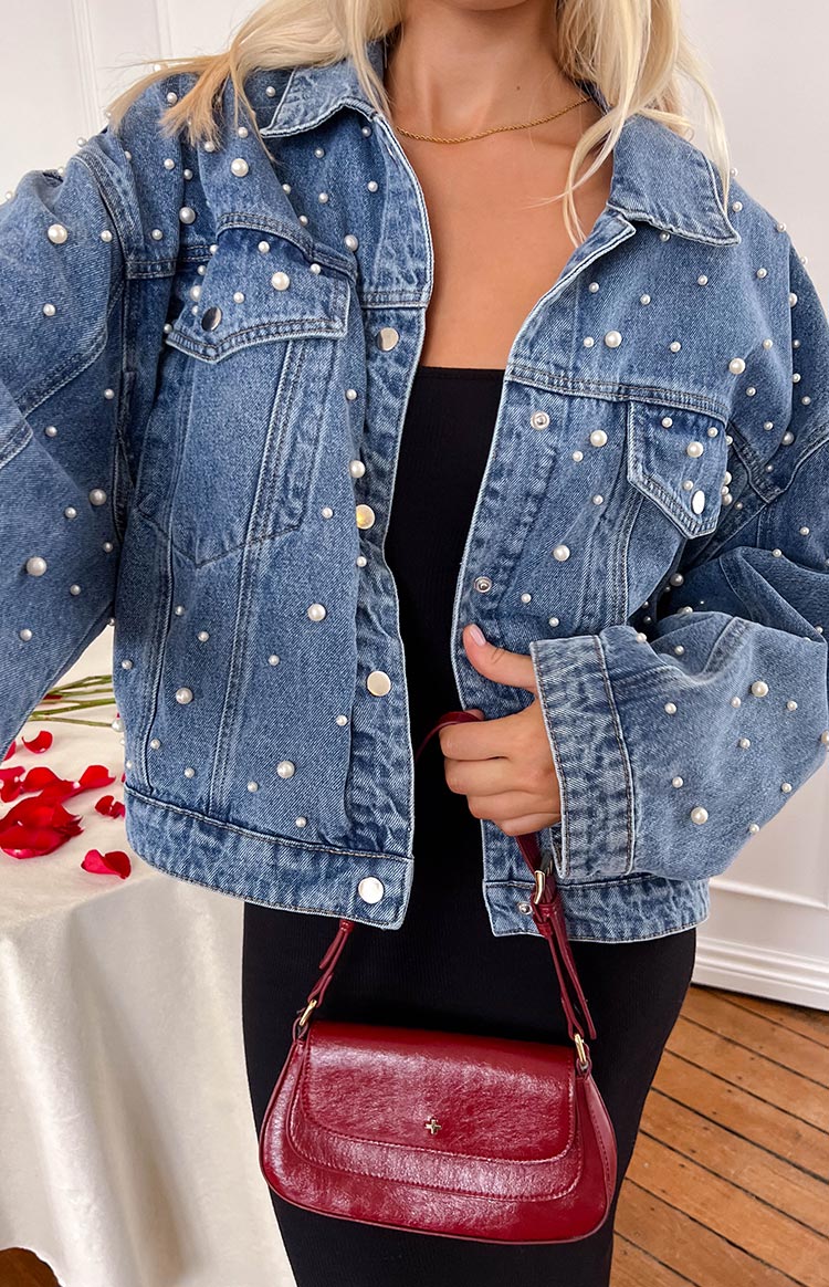 Denim Dazzle Pearl Mid Wash Denim Jacket