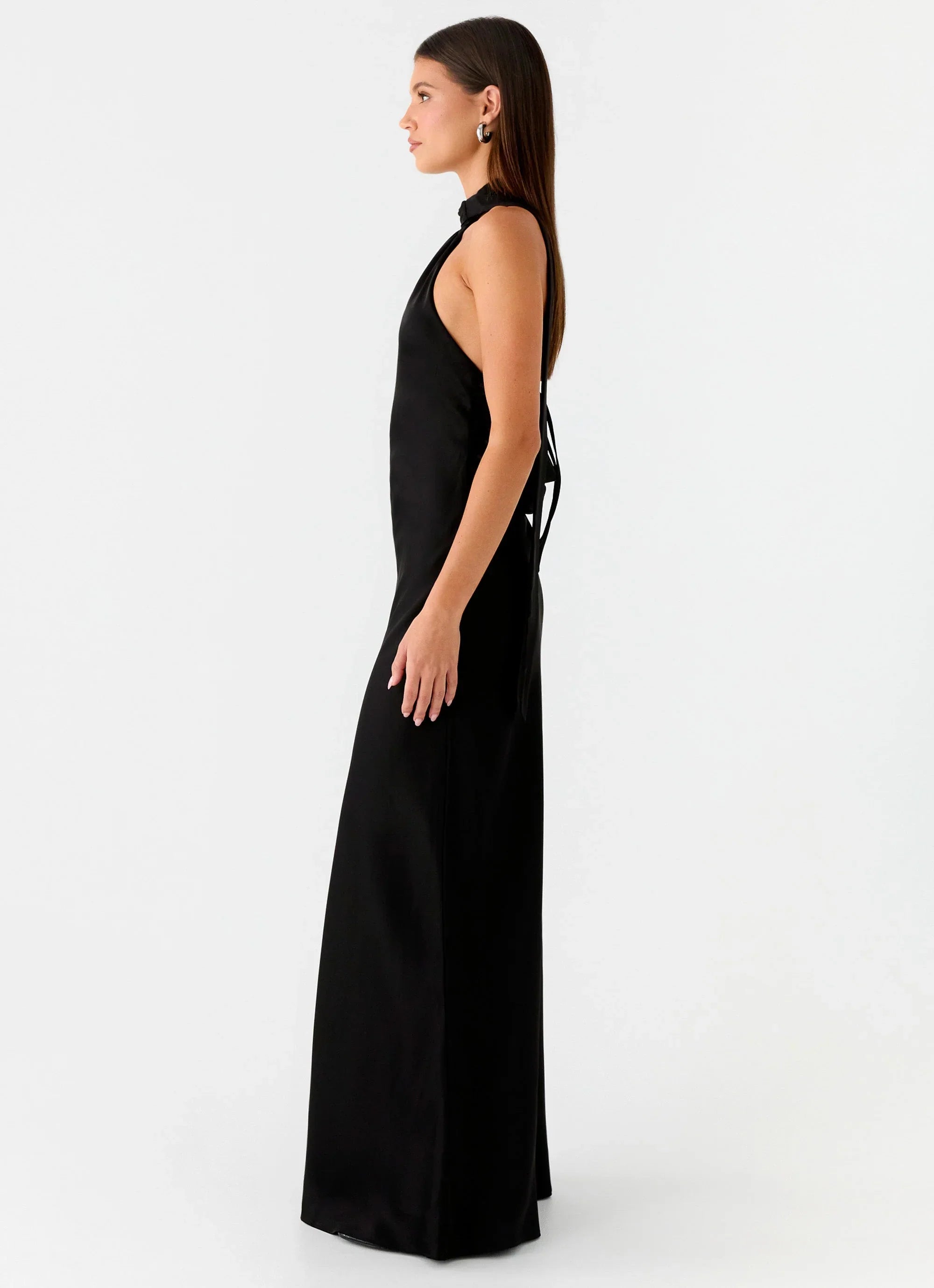 Keena Scarf Maxi Dress - Black