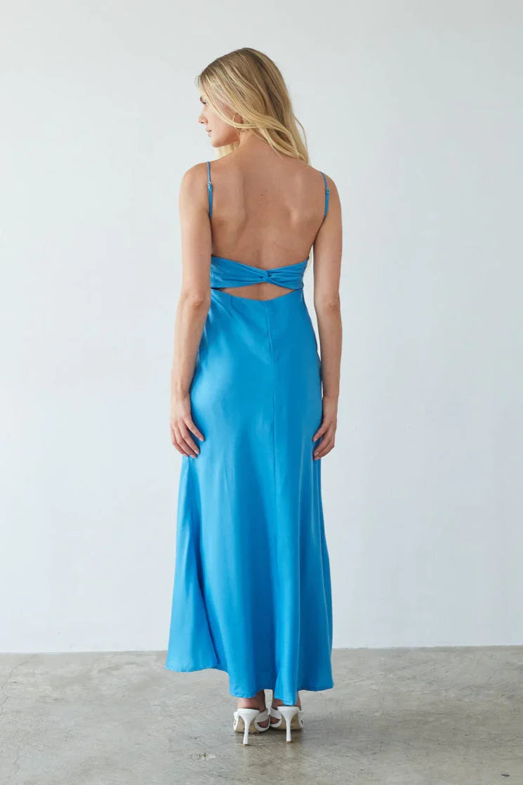 Andie Open Back Satin Maxi Dress