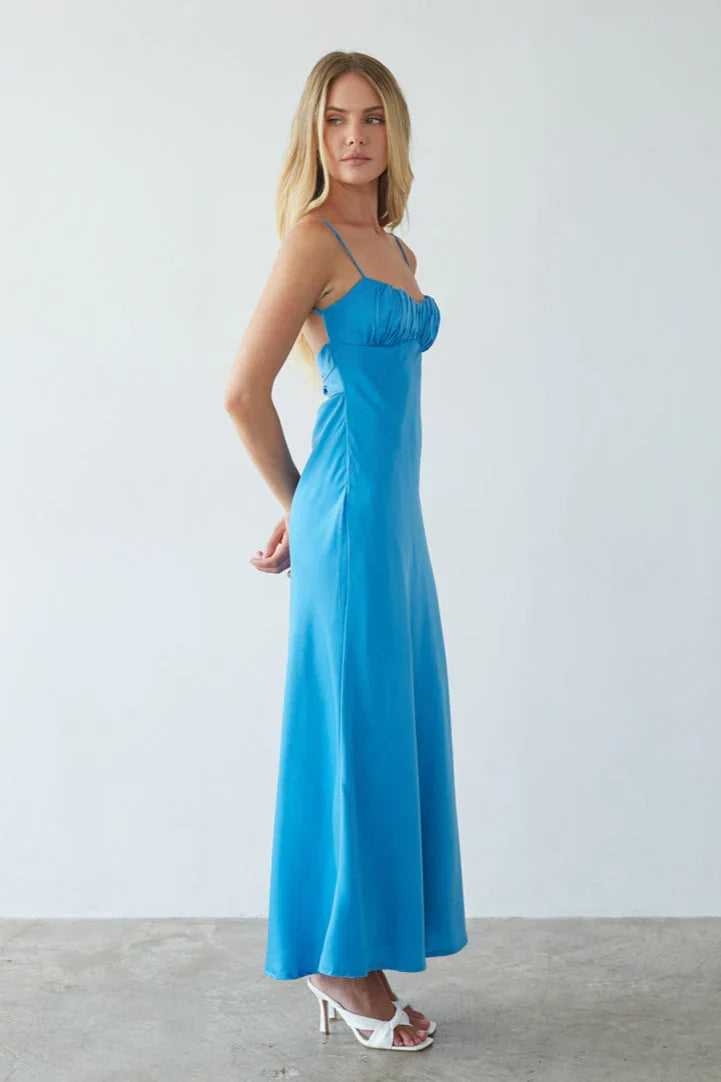 Andie Open Back Satin Maxi Dress